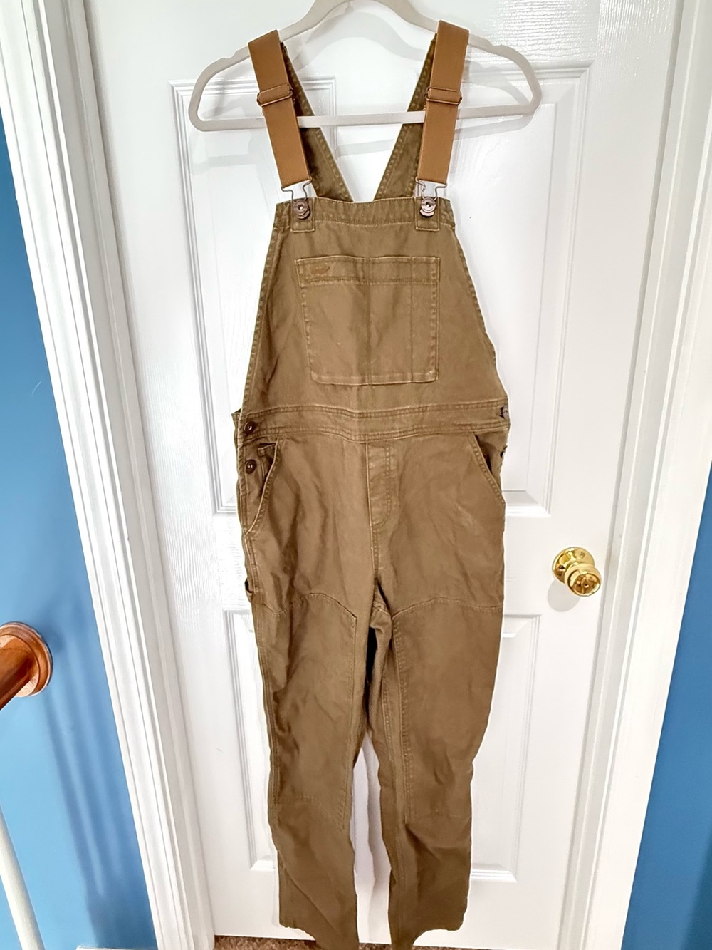REI Olive-Brown Utility Overalls with Adjustable Straps